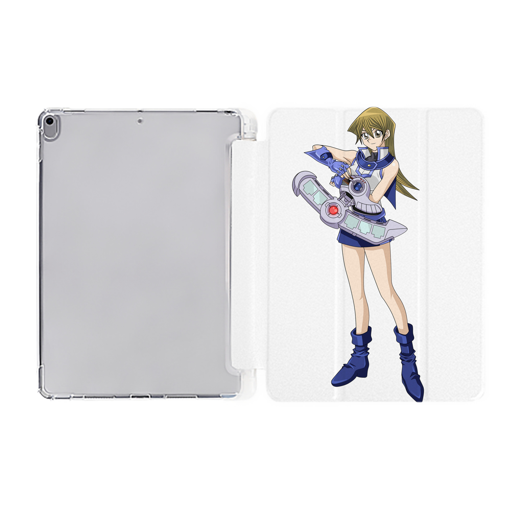 （画像用） 遊☆戯☆王 Yu-Gi-Oh! IPad ケース ペン収納付き 三つ折りスタンド PUレザー×シリコン 対応機種9.5/10.5/10.9インチ